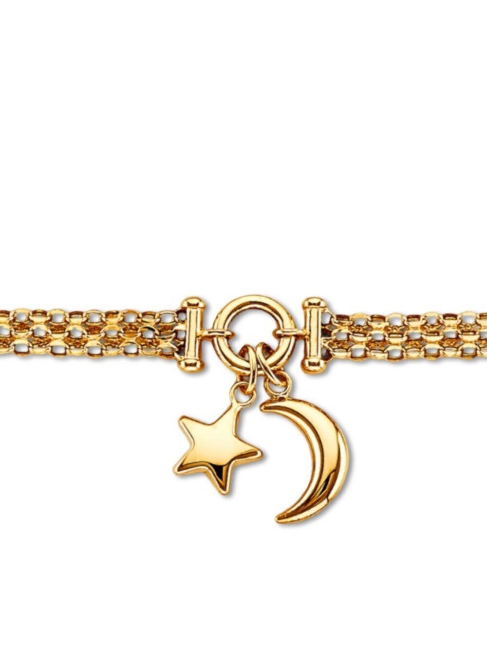 14K Solid Gold Star & Moon Bracelet | Dainty Celestial Chain By Tehrani Jewelry
